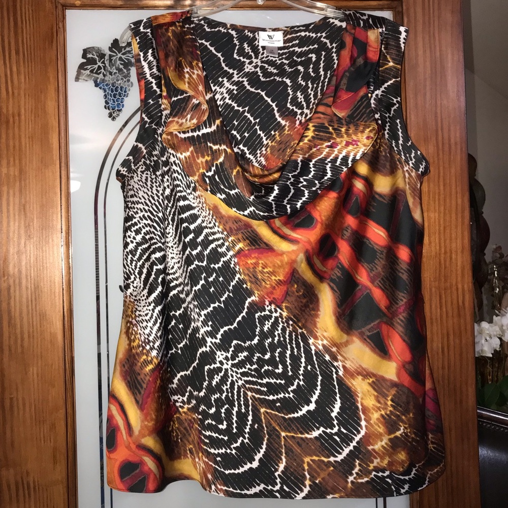 Sleeveless Print Blouse